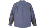 Men's Converse Flowers Small Logo Retro Splicing Contrasting Colors Woven Shirt Jacket Blue 10024167-A01