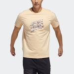 adidas Ub Gfx T Graffiti Printing Logo Sports Short Sleeve Yellow GP0841