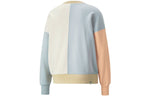 (WMNS) PUMA Downtown Oversized Crew Round-neck Swea White 533052-88