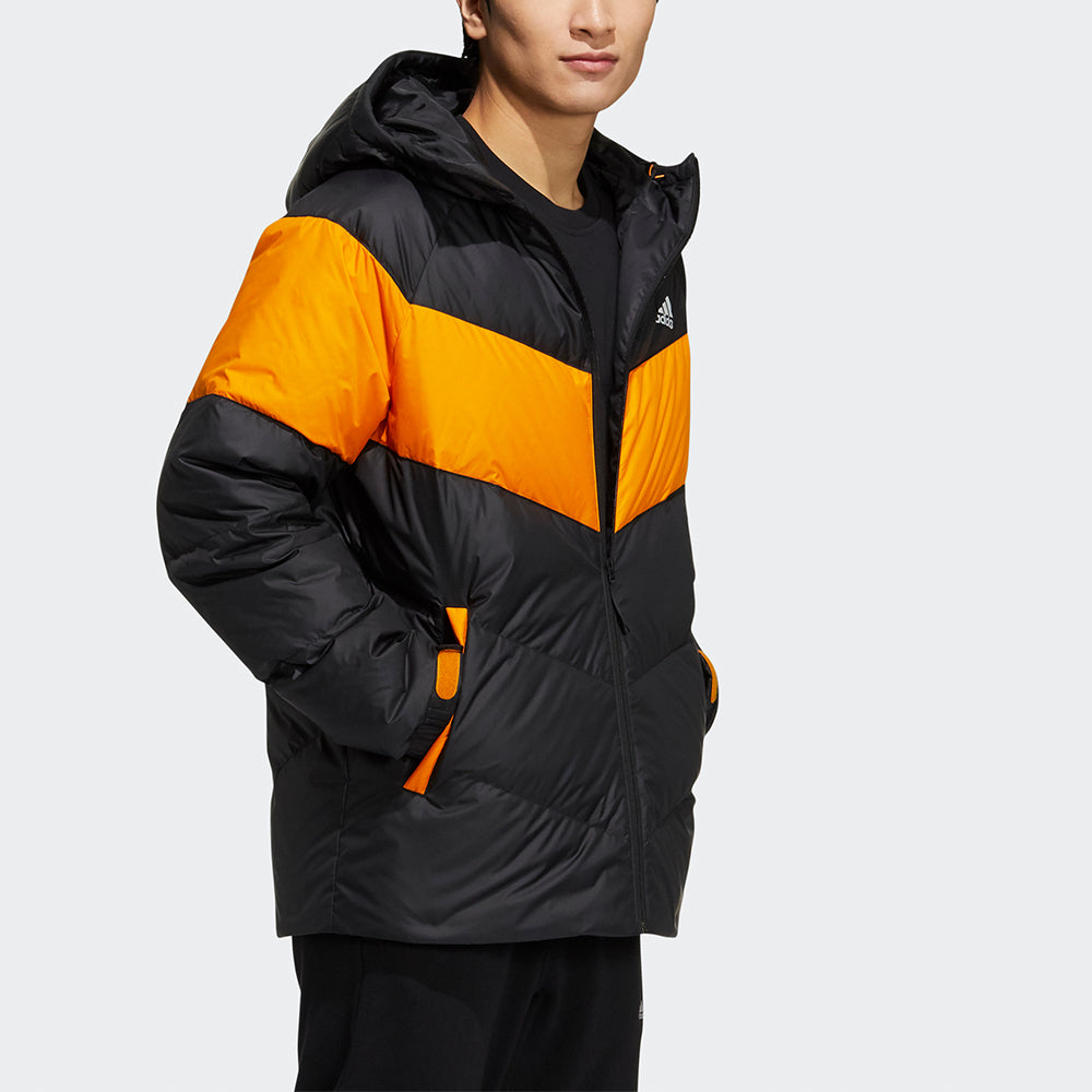 Men's adidas Hooded Zipper Black Down Jacket H20786