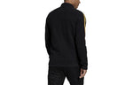 adidas Soccer/Football Sports Stripe Suede Stand Collar Logo Jacket Black H33668