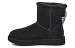 (WMNS) UGG Checkered Bow Short Snow Boots 'Black' 1138132-BLK