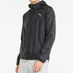 PUMA Solid Color Logo Athleisure Casual Sports Woven Hooded Jacket Black 521684-01
