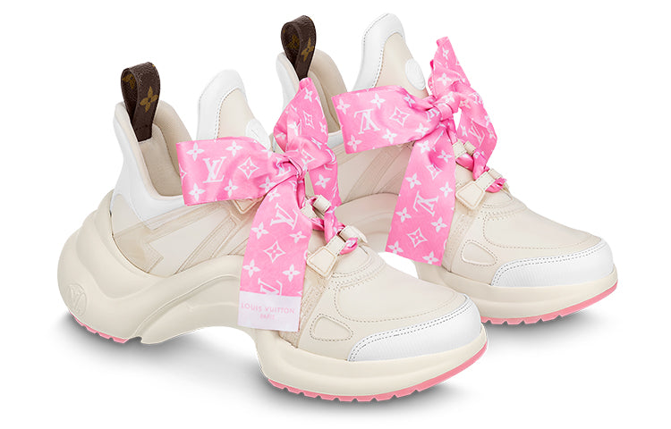 (WMNS) LOUIS VUITTON Archlight 1.0 Sneakers 'Beige with Pink Monogram Ribbon' 1ABB68