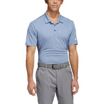 Men's adidas SS22 Solid Color Logo Printing Short Sleeve Blue Polo Shirt HF6218