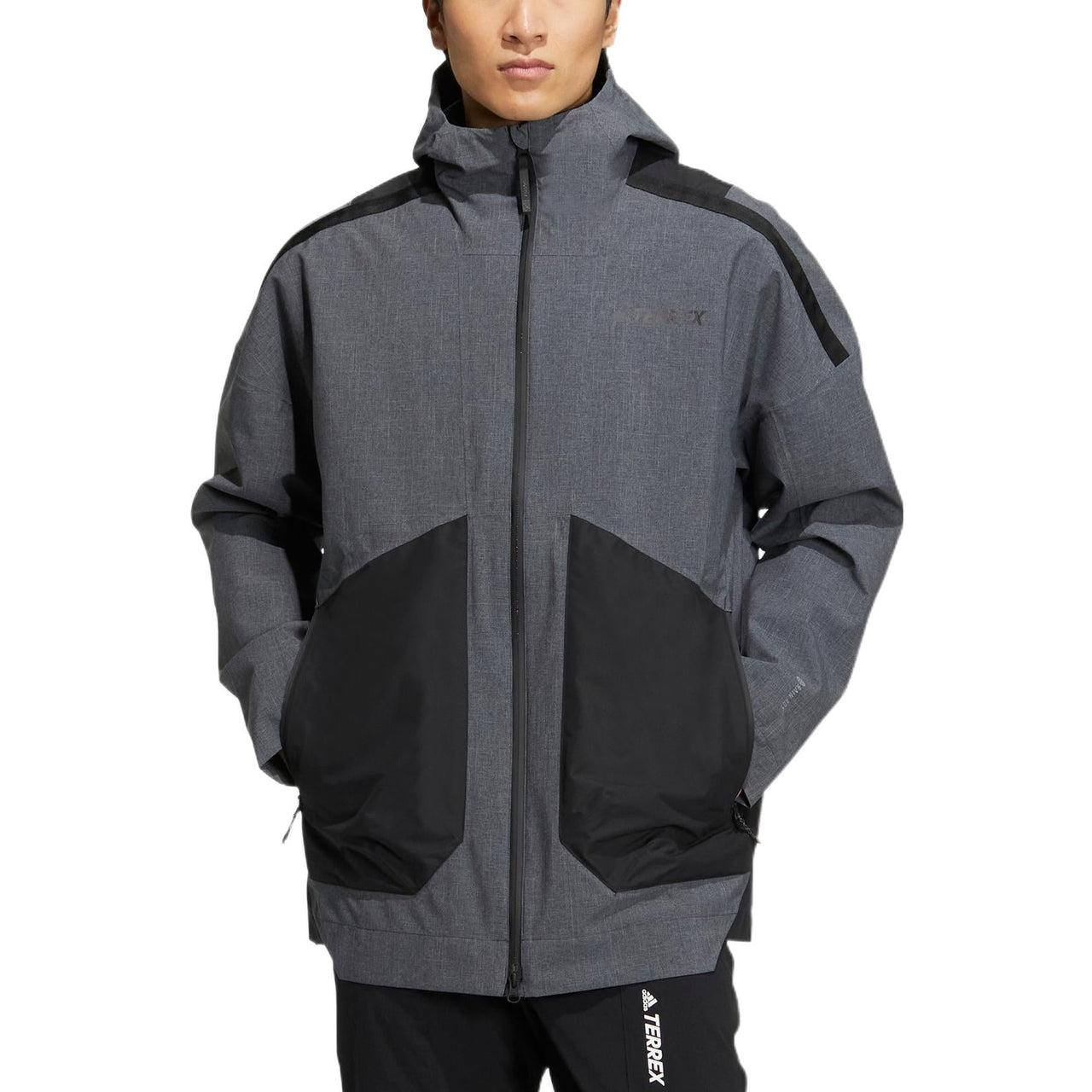 adidas Terrex Voyg 3in1 Sfs J Logo Hooded Zipper Long Sleeves Jacket Gray HN2026
