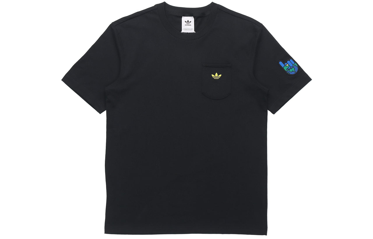 adidas originals Artist Tee Ss Back Printing Casual Round Neck Short Sleeve Black HA4690