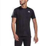 Men's adidas Solid Color Breathable Round Neck Pullover Short Sleeve Black T-Shirt H58591