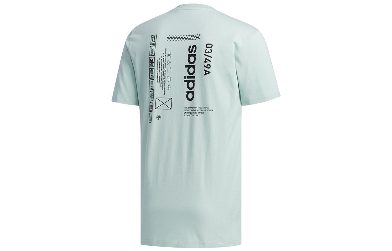 adidas M Symb T Printing Sports Round Neck Short Sleeve Green FM6085