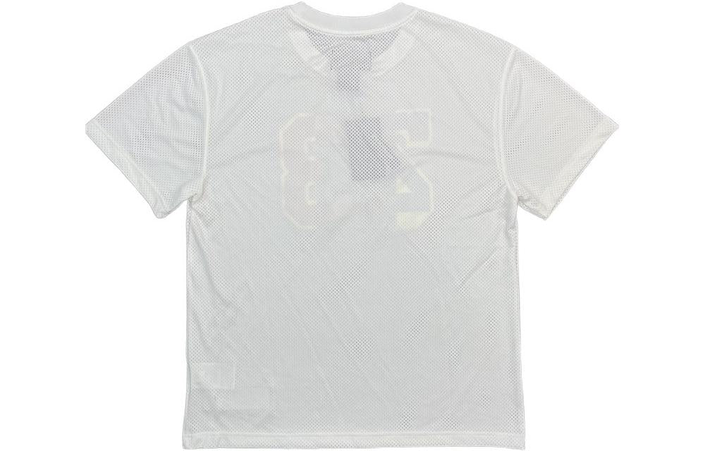 Men's Air Jordan SS22 DNA Colorblock Numeric Printing Mesh Breathable Short Sleeve White T-Shirt DJ6387-100