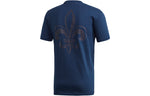 adidas Fra Ci Tee Soccer/Football Sports Embroidered Logo Printing Knit Short Sleeve Navy Blue FK3574