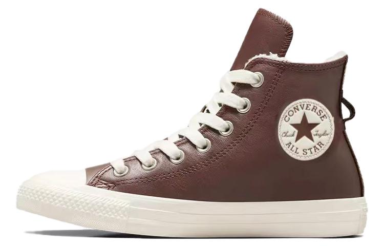 (WMNS) Converse Chuck Taylor All Star Leather Faux Fur Lining 'Dark Brown' A07946C