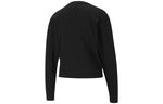 (WMNS) PUMA Style Logo Round-neck Swea Black 587163-01
