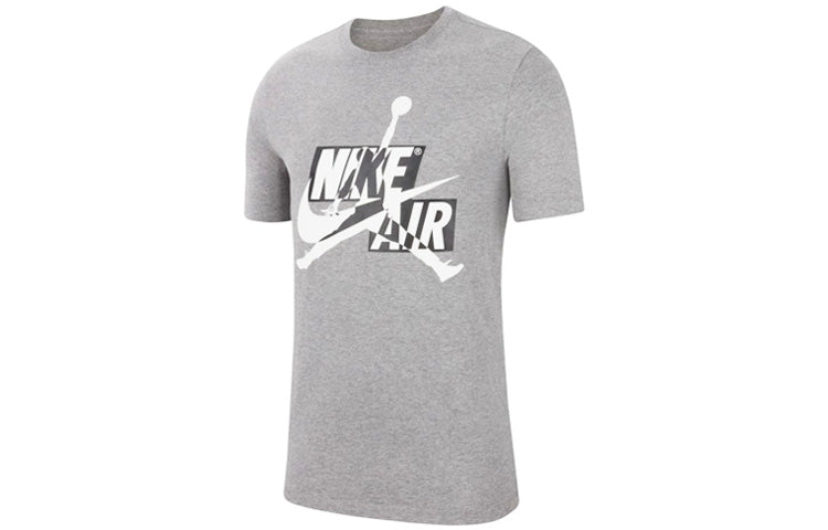 Air Jordan Printing Casual Sports Round Neck Short Sleeve Gray CU9570-091
