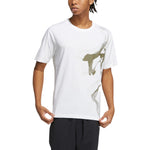adidas Wj Gfx Story Casual Breathable Round Neck Sports Short Sleeve White HE5175