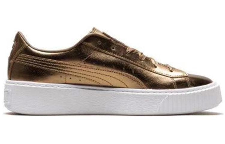 (WMNS) PUMA Basket Platform Luxe 'Gold' 366687-02