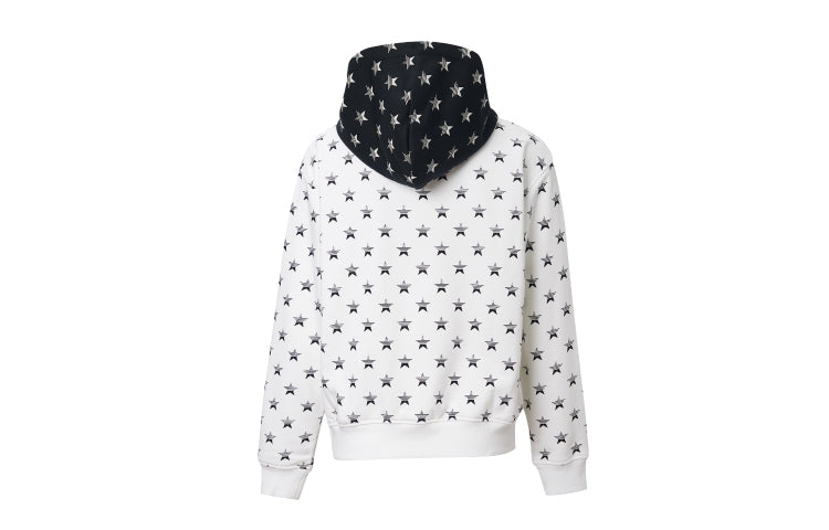 (WMNS) Converse Printing Hoodie Black/White 10020882-102