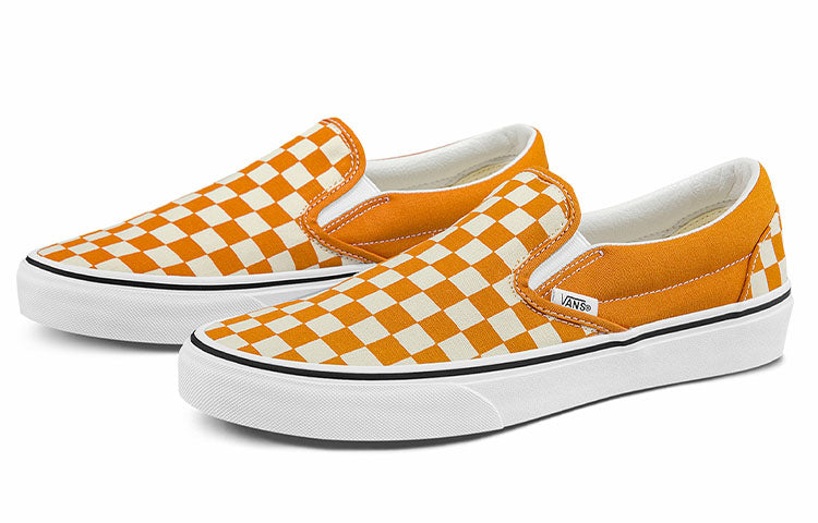 Vans Unisex Checkerboard Classic Slip-On Sneakers Yellow/White VN0A5JMH8LF