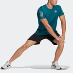 Men's adidas Tennis Training Sports Stripe Solid Color Logo Breathable Quick Dry Casual Short Sleeve Indigo T-Shirt HB7437