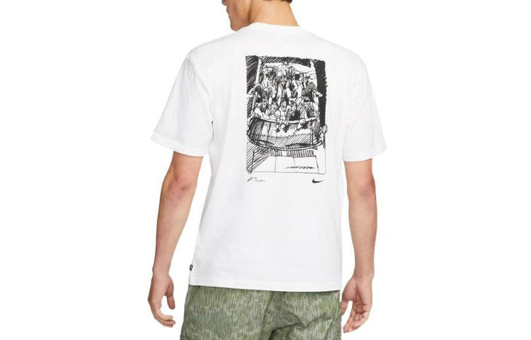 Nike SB Back Printing Round Neck Pullover Short Sleeve White DR7768-100