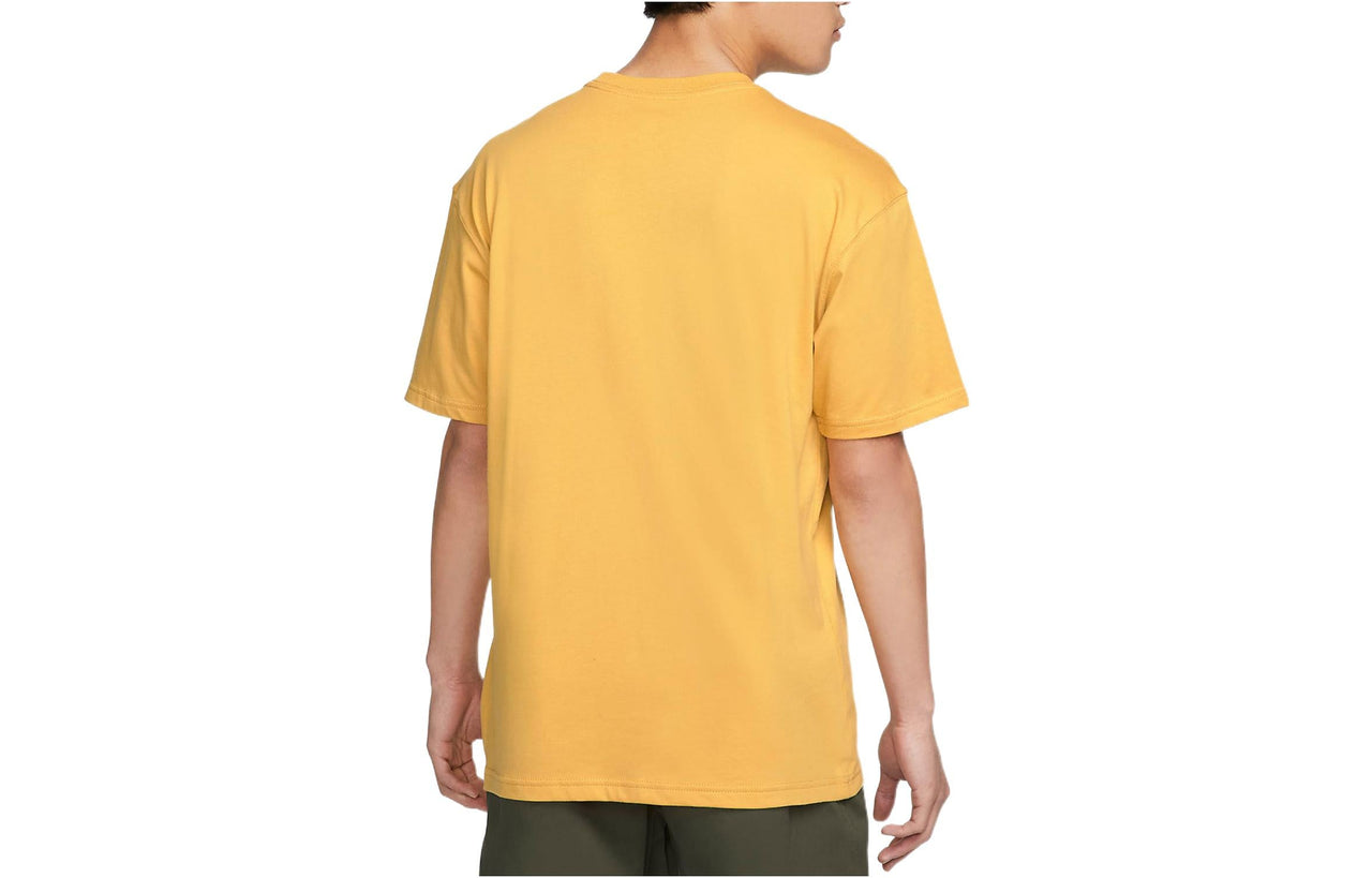 Men's Nike SB Funny Cactus Flower Pattern Printing Short Sleeve Yellow T-Shirt DQ1861-777