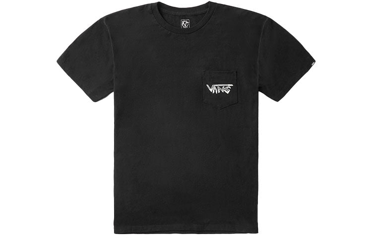 Vans Back Printing Short Sleeve Couple Style Black VN0A4MQDBLK