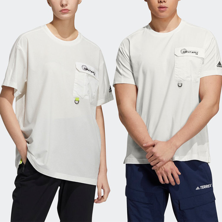 adidas Gw Ss Tee Outdoor Round Neck Pullover Sports Short Sleeve White T-Shirt HB8914