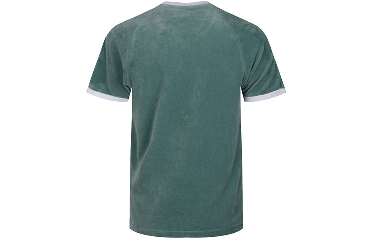 adidas originals Cozy Tee Casual Round Neck Loose Logo Stripe Short Sleeve Green DV1623