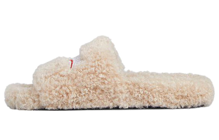 (WMNS) Balenciaga Furry Slides 'Beige' 654261W2DO19796
