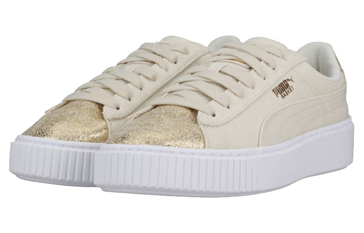 (WMNS) PUMA Basket Platform 'Cream y' 366494-01