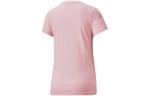 (WMNS) PUMA Classics Logo Tee Big Logo Printing Sports Short Sleeve Pink 536351-16