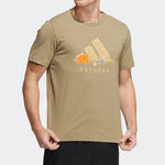 Men's adidas Solid Color Round Neck Short Sleeve Green T-Shirt HE7359
