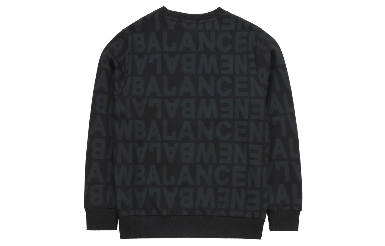 New Balance Men's New Balance Logo Full Print Sports Round Neck Pullover Black AMT14333-BK