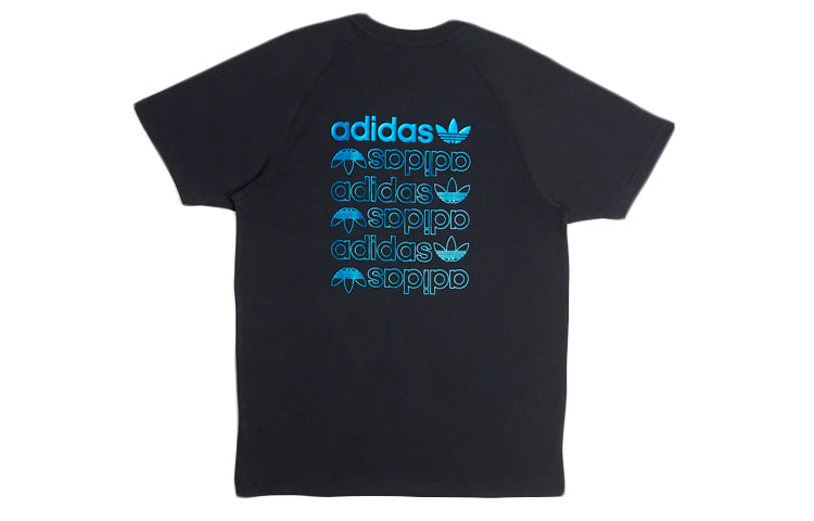 adidas originals Zeno Tee Blue Logo Short Sleeve Black FS7329