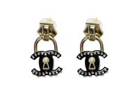 CHANEL Earrings Women's Black