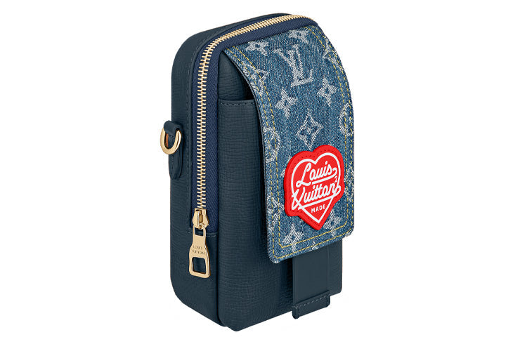 LOUIS VUITTON X Nigo Flap Double Phone Pouch Monogram Blue