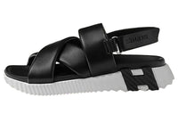 HERMES Electric Beach Sandals Women's Black White