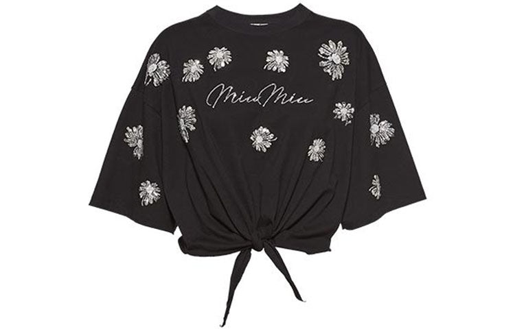 MIU MIU Crop Tops Women's Black