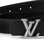 LOUIS VUITTON Leather Leather Belts Unisex Black Width: 3CM