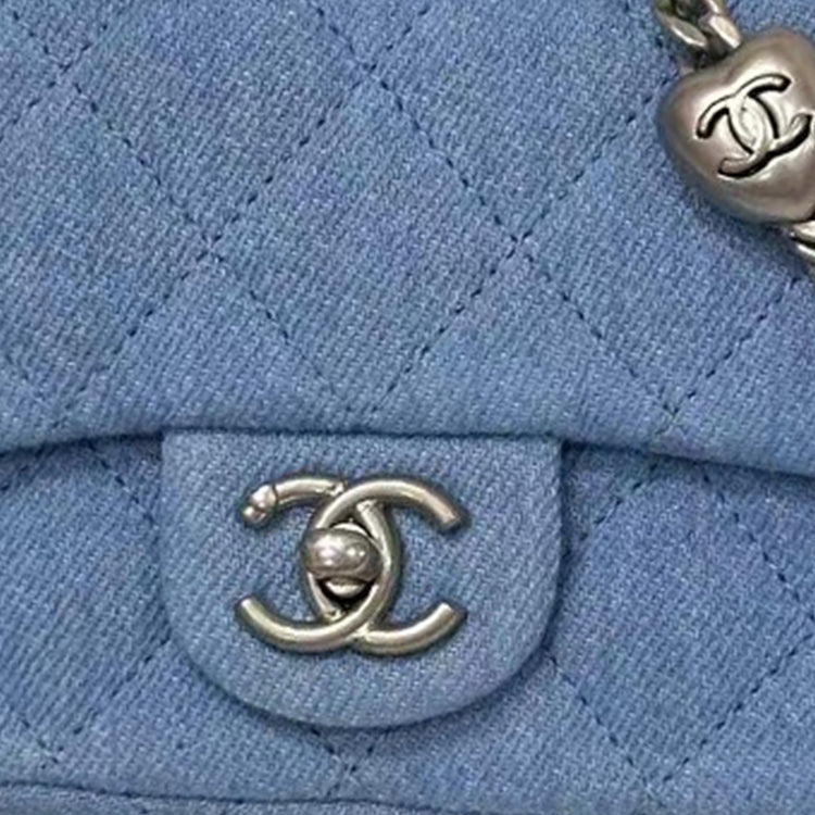 CHANEL Denim Shoulder Bag Crossbody Bag Women's Denim