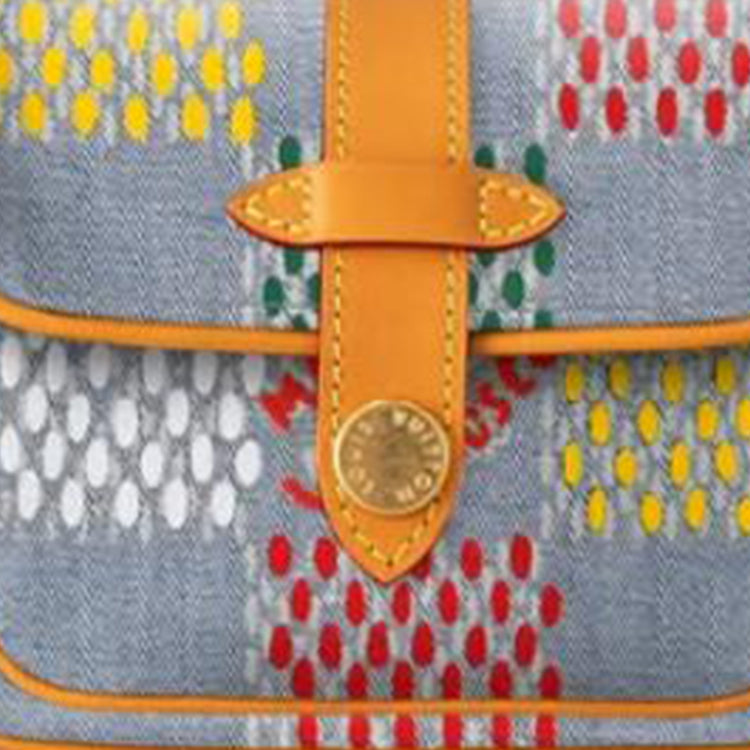 LOUIS VUITTON Denim Shoulder Bag Women's Multicolor