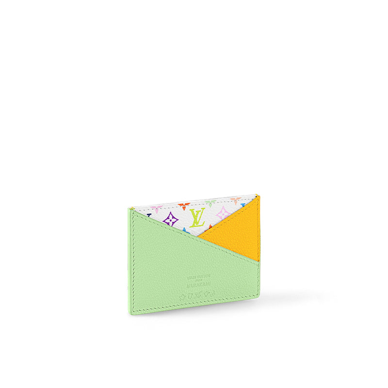 LOUIS VUITTON X Takashi Murakami Criss-Cross Card Holder Multicolored/Green Tea/Gingko Yellow