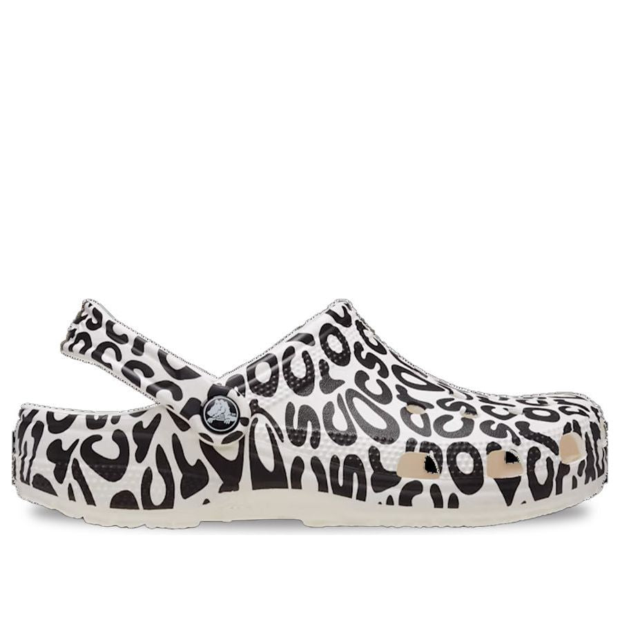 Crocs Classic Warped Logo Clogs 'White Black' 210805-100