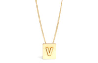CELINE Alphabet V Necklace In Brass With Gold Finish
