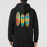 Men's Nike Kangaroo Pocket Chest Multi-Color Printing Drawstring Pullover Black DQ7565-010