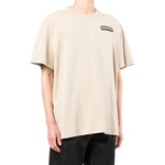Men's Off-White SS22 Logo Printing Short Sleeve Loose Fit Light Brown T-Shirt OMAA038S22JER0031710