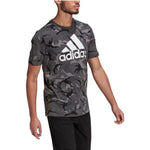 Men's adidas Camouflage Alphabet Large Logo Printing Round Neck Short Sleeve Black T-Shirt GK9951