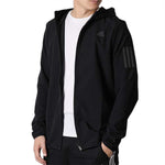 adidas Woven hooded Sports Tops Jacket Black CY5776