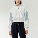 (WMNS) Fila Sports Contrasting Colors Stand Collar Pullover Half Zipper Hoodie White T11W043205F-WT