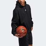 Men's adidas LD WNTR HD Small Logo Basketball Hooded Sports Black GD6858